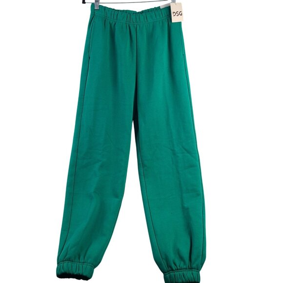 DSG Pants - DSG Womens Classic Cotton Cinch Pants Melted Emerald Fleece Elastic Waist Sz M